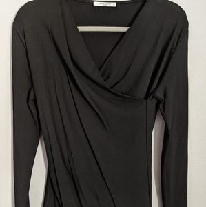 Rouched MM.LaFleur shirt, small, black